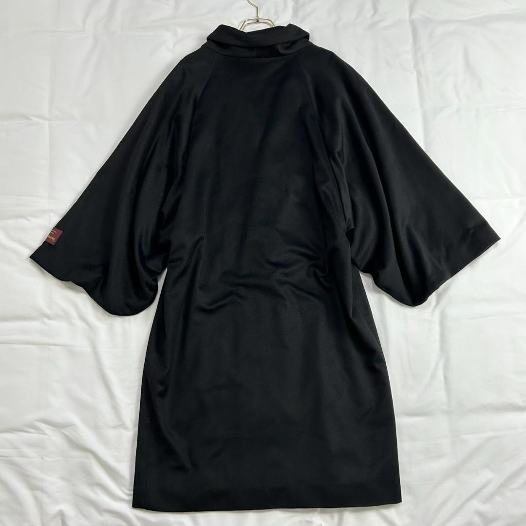 未使用　バルマン　カシミヤ100%　キモノスリーブ　ショールカラー　ロングコート