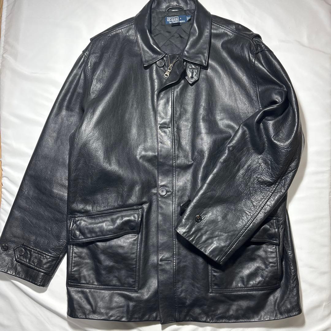 RALPH LAUREN カーコート　レザージャケット　xl チンスト