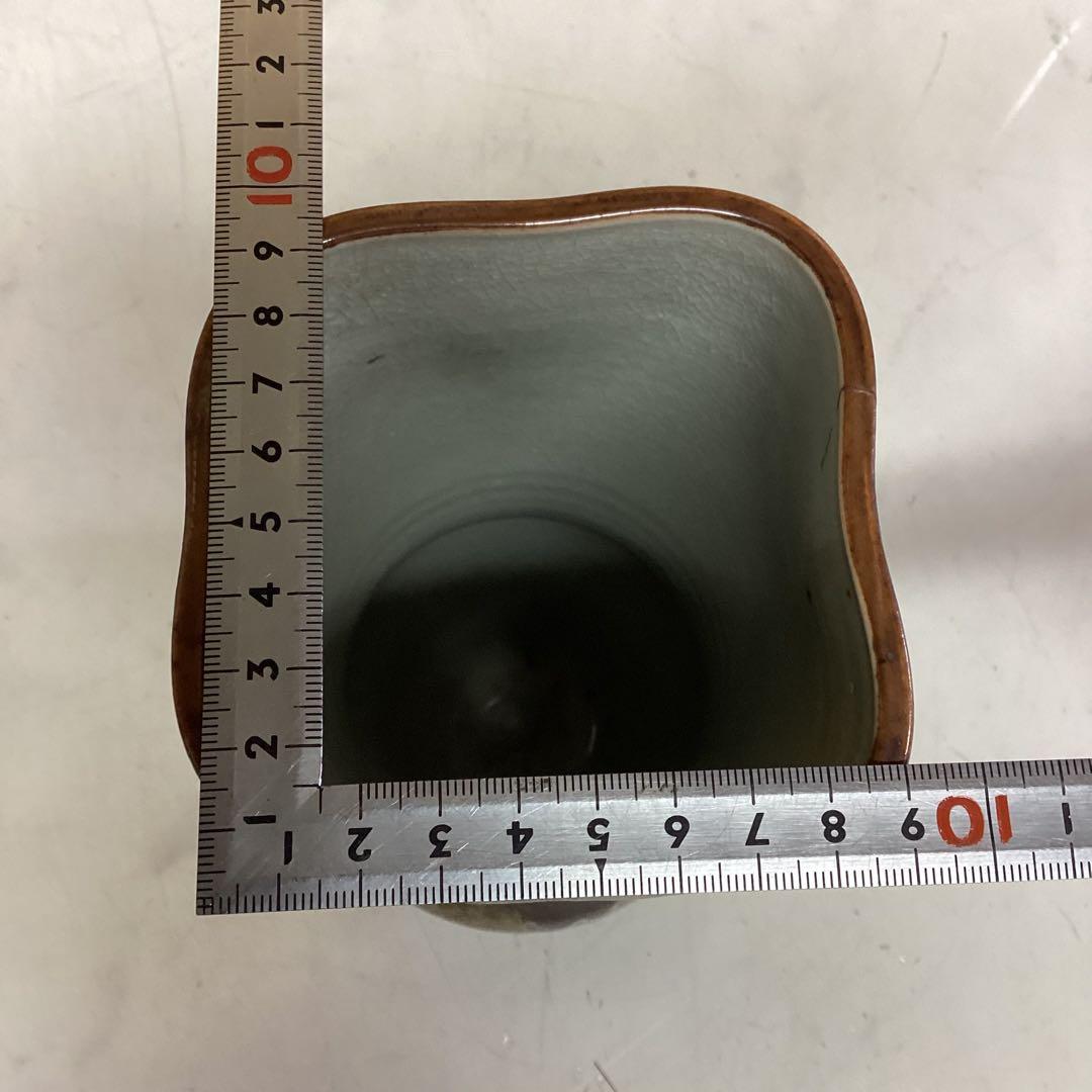 九谷焼　昭一郎　花瓶　陶器　花入　インテリア　和室　置き物　（I 100）