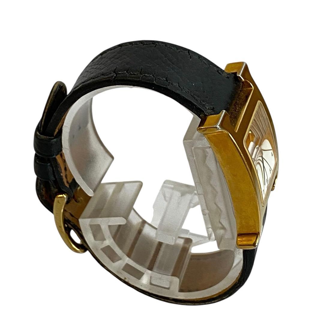 HERMES エルメス Hウォッチ ゴールド 稼働品 腕時計