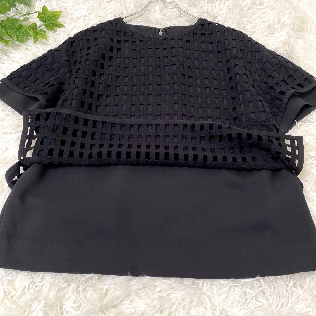 ★送料無料★✨ADORE アドーア　メッシュ レイヤード風 コットン ブラウス