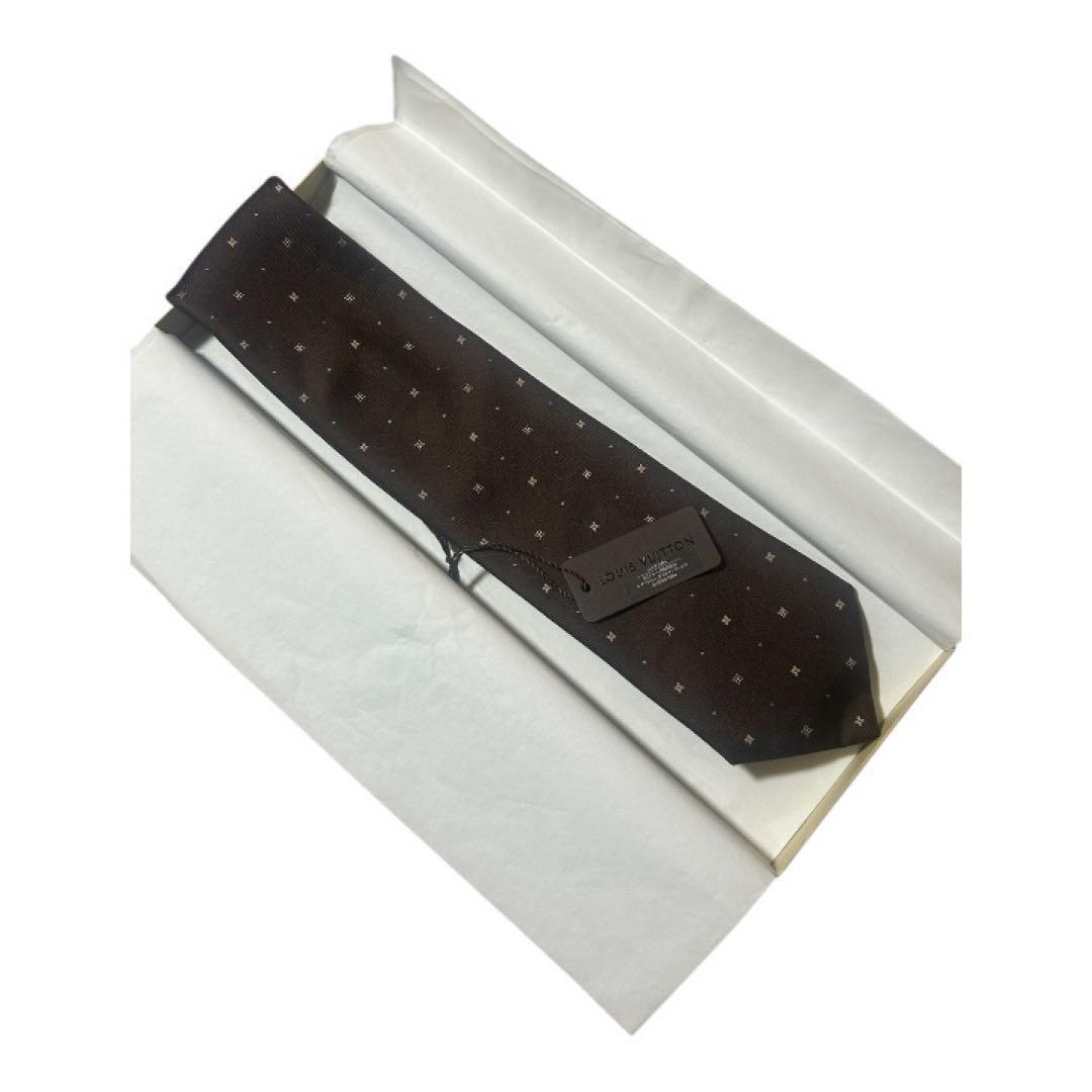 【美品】LOUISVUITTON ルイヴィトンモノグラム　シルクネクタイ