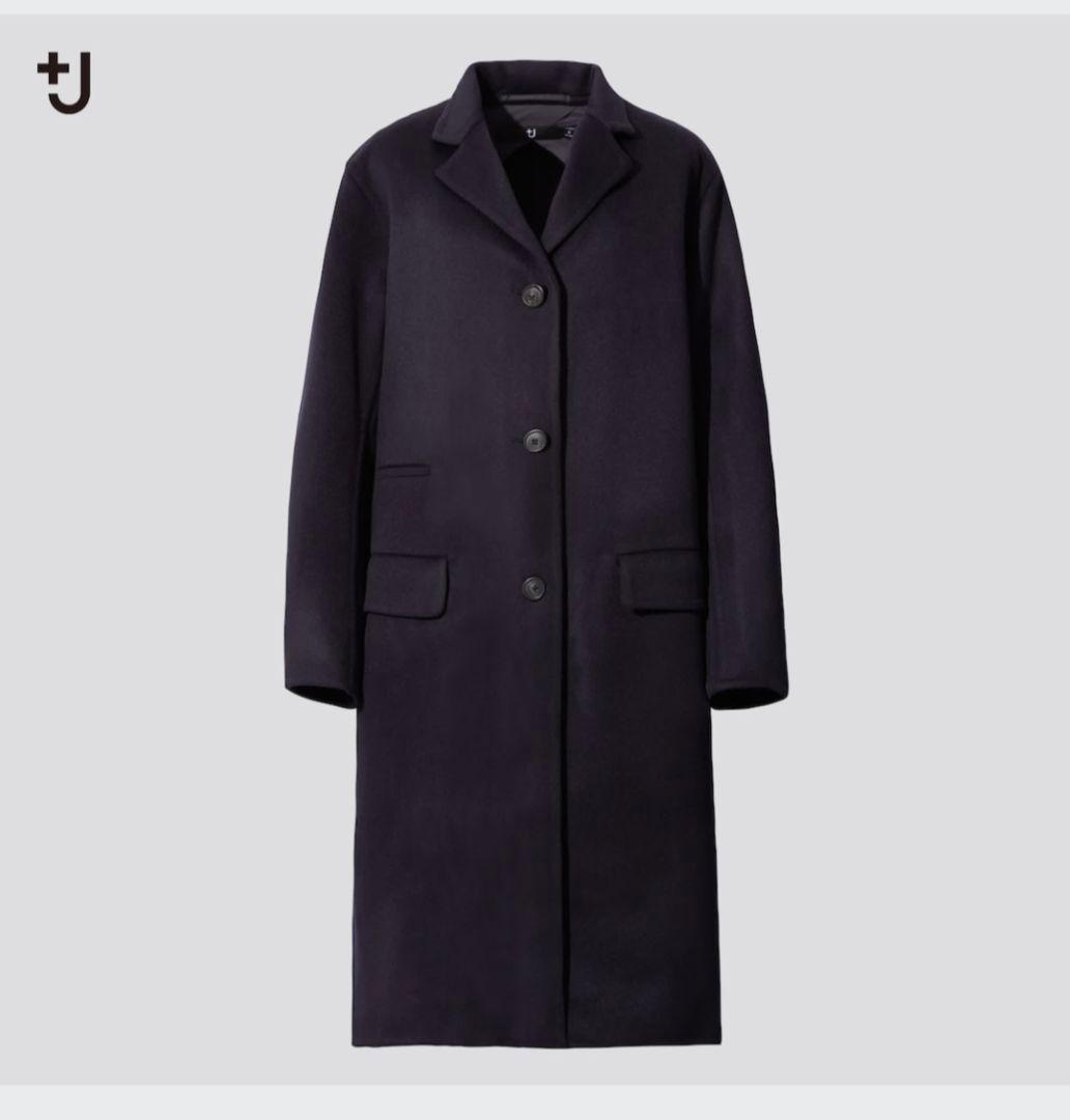 UNIQLO　プラスJ カシミヤブレンドチェスターコート Mサイズ　ネイビー
