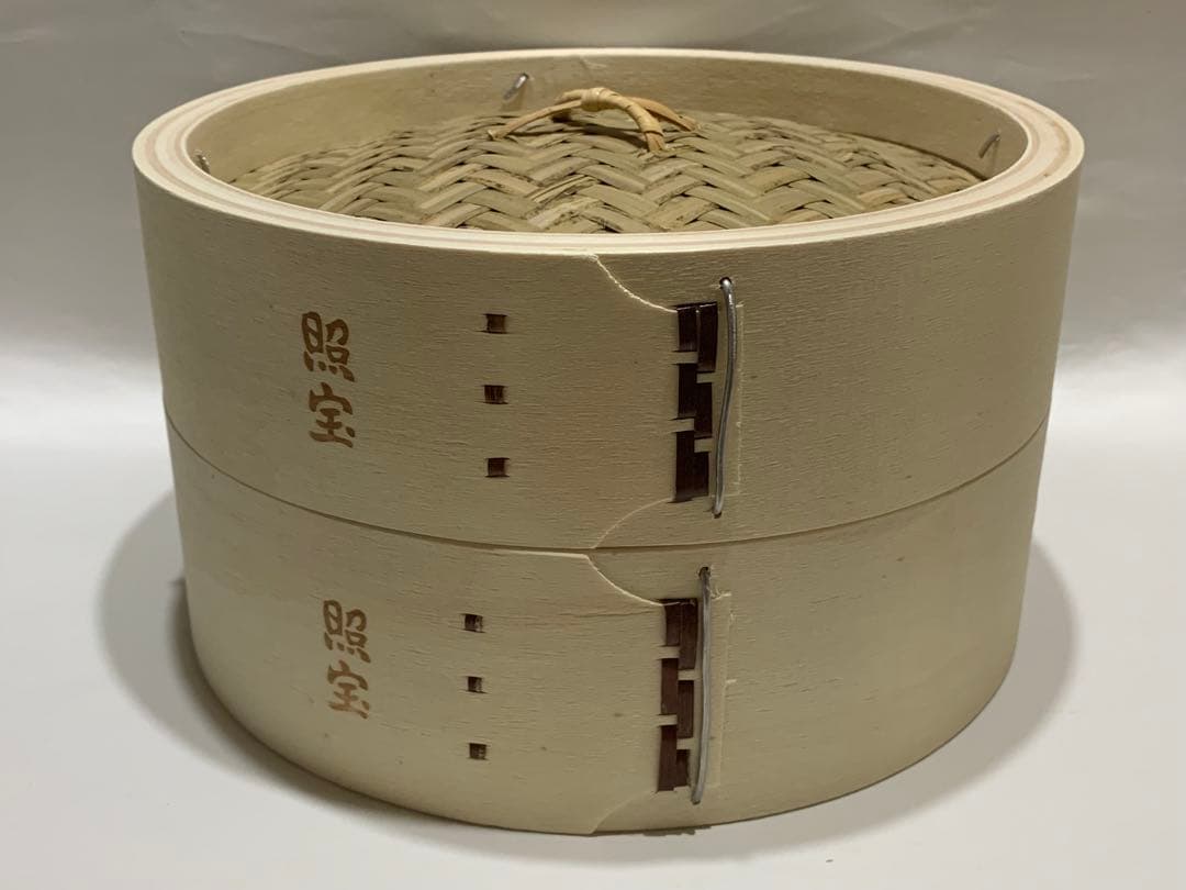 白木蒸籠２４センチ２段・蒸し板セット