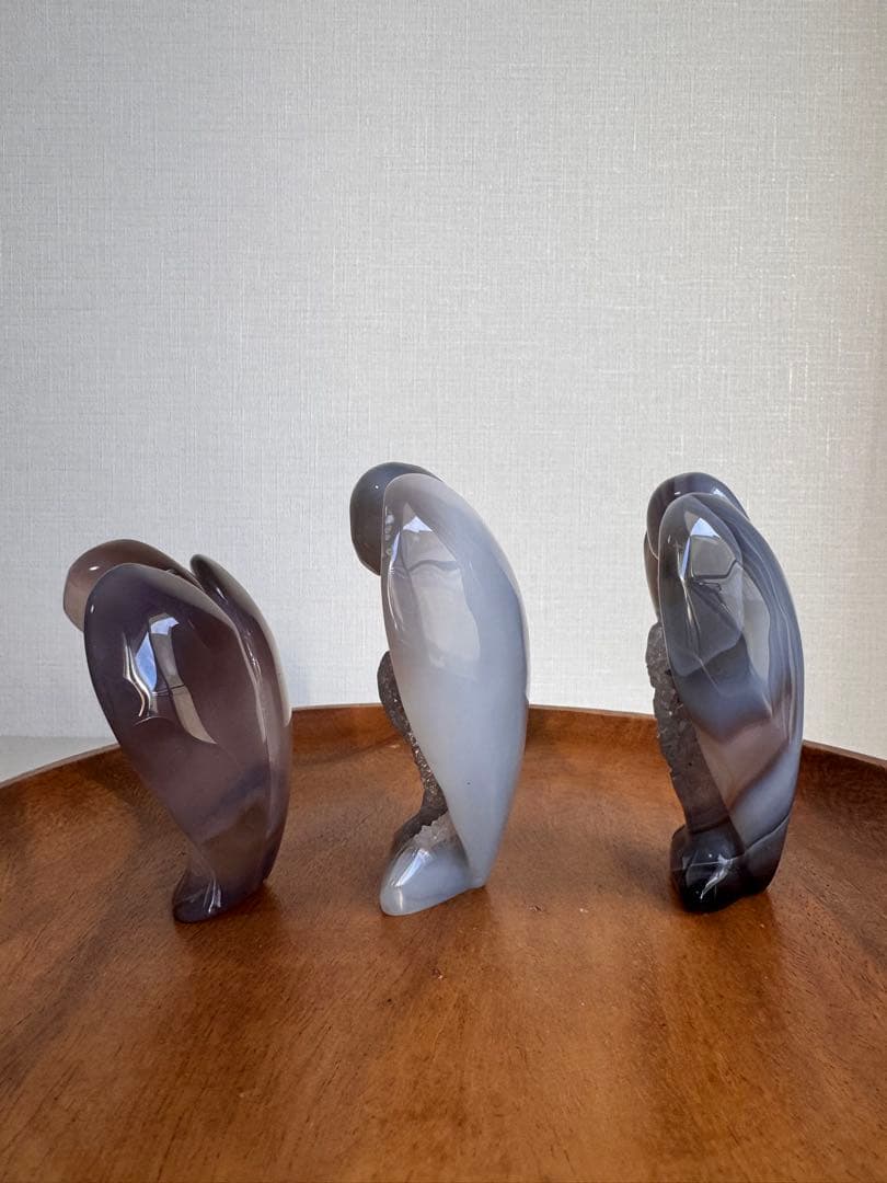 ★置物　ジオードめのう天使　3人セット