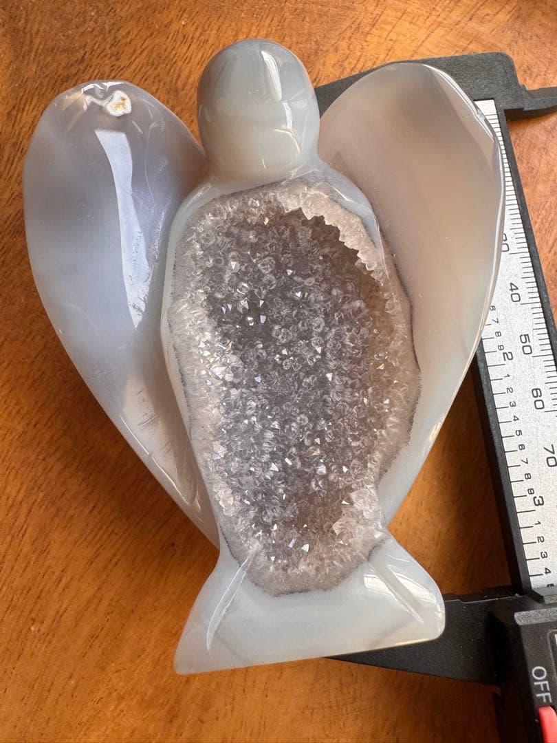 ★置物　ジオードめのう天使　3人セット