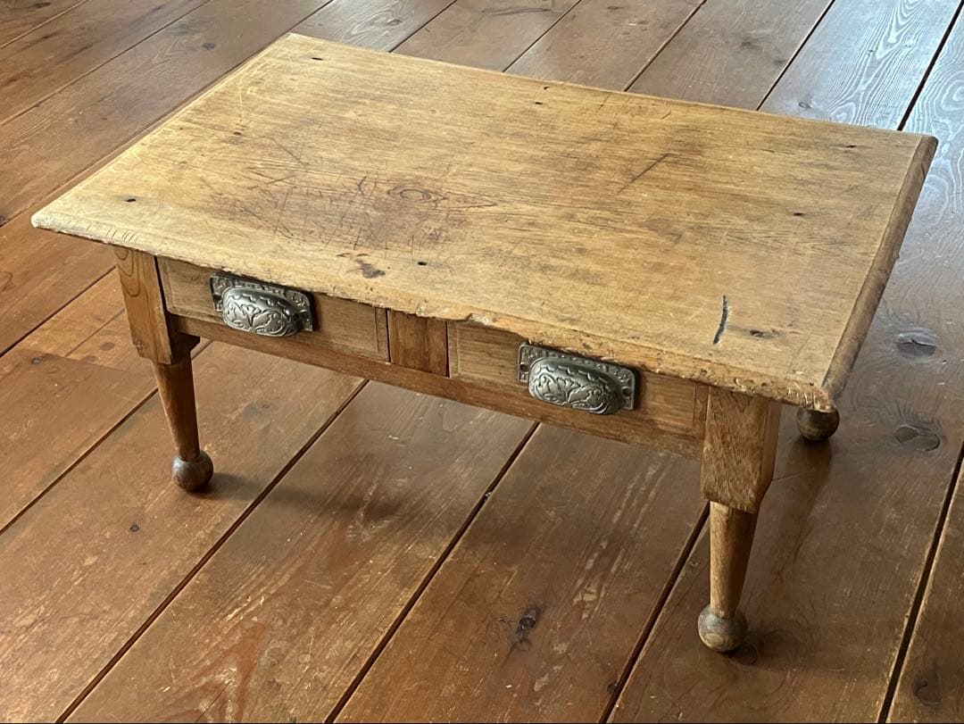 b*p様 文机 引き出し(2杯付き) アンティーク ろくろ足 ちゃぶ台 古家具