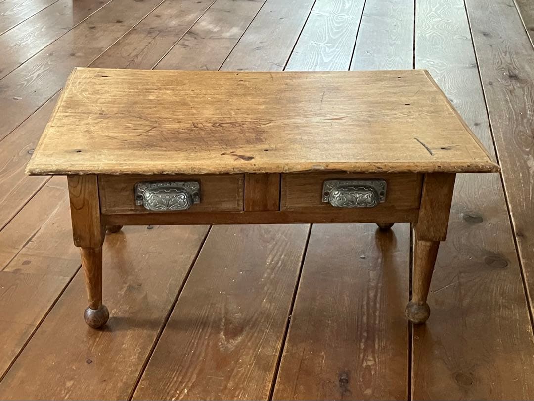 b*p様 文机 引き出し(2杯付き) アンティーク ろくろ足 ちゃぶ台 古家具