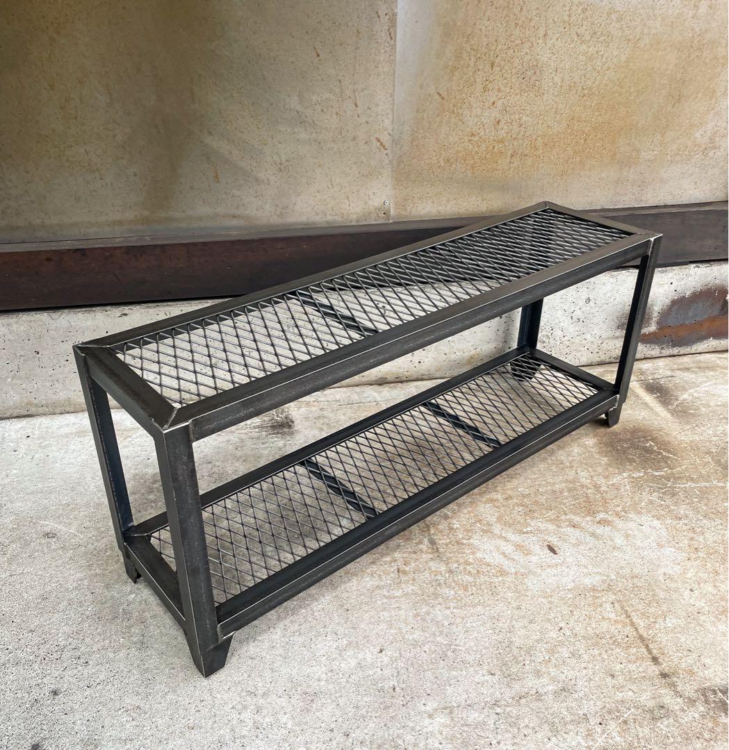 ［裏側補強］アイアンシューズラック　アイアン家具　植物棚　シェルフ