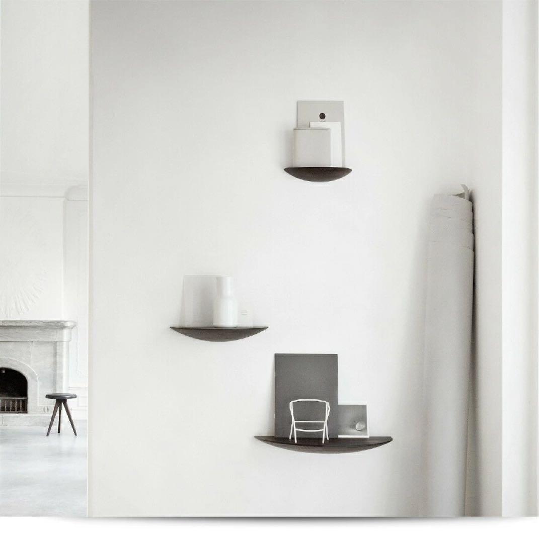 menu ダークブラウン 半月型木製ラック　Lサイズ