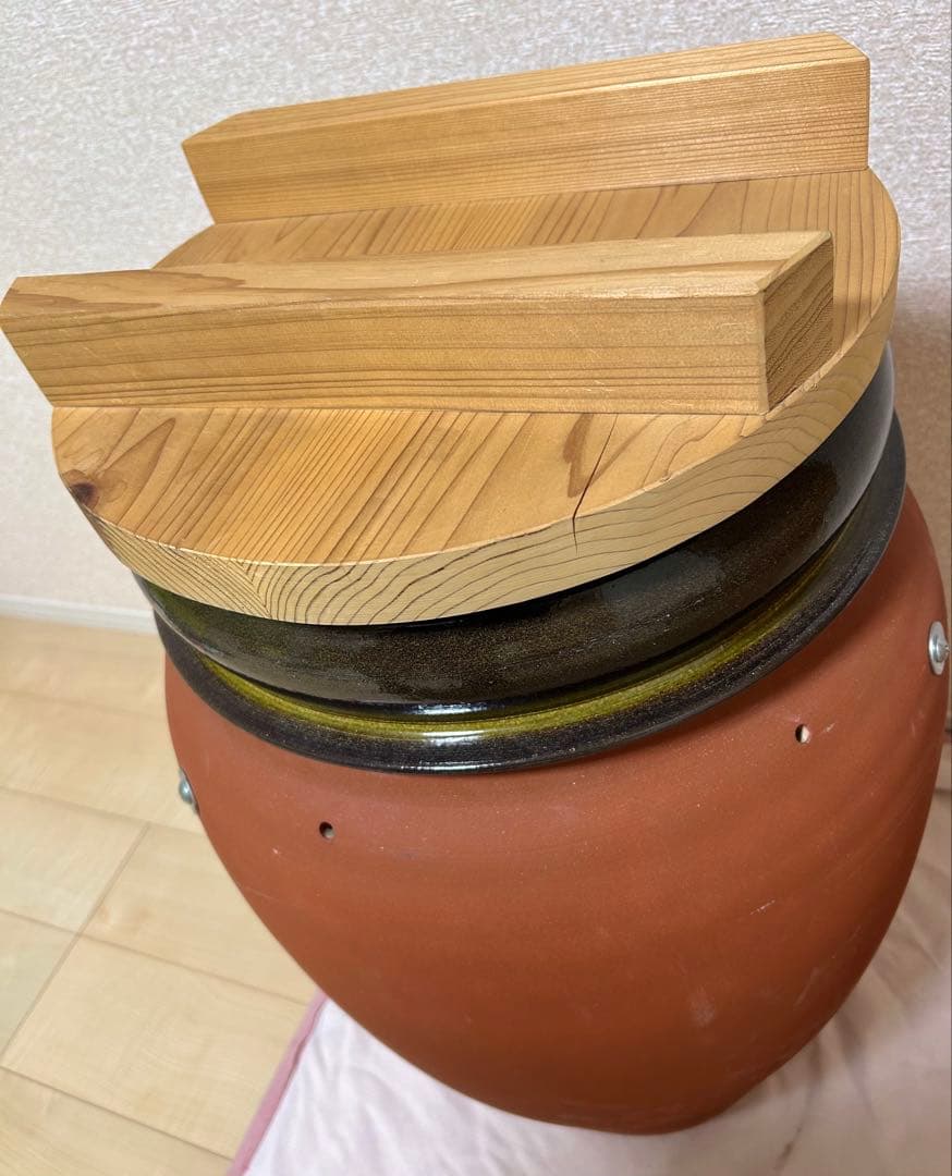 壺焼き芋用　信楽焼壺＆木蓋付き保存容器＋焼き芋網(15個)＋S字フック3個セット