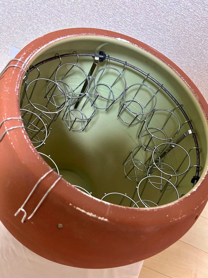 壺焼き芋用　信楽焼壺＆木蓋付き保存容器＋焼き芋網(15個)＋S字フック3個セット