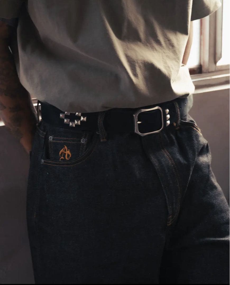 小物 antimid studs belt black