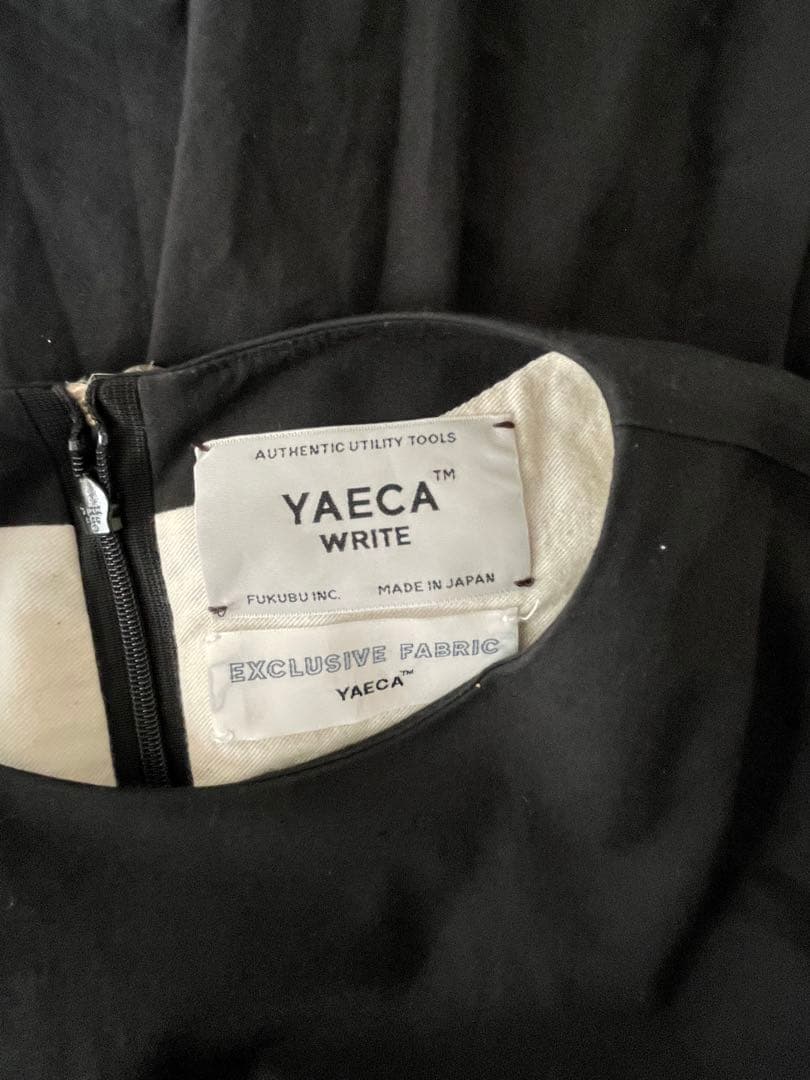 YAECA WRITE タックワンピース　BLACK Sサイズ
