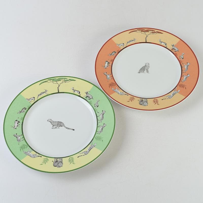 HERMES　エルメス　アフリカシリーズ　プレート　2枚　箱付　M　R9083