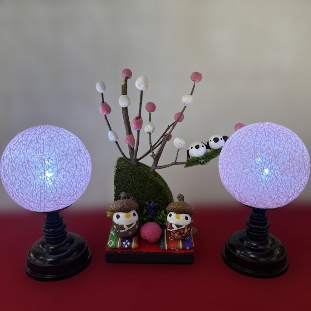 どんぐりアート♡ねこ帽子お雛様オブジェ＆春のオブジェ♡