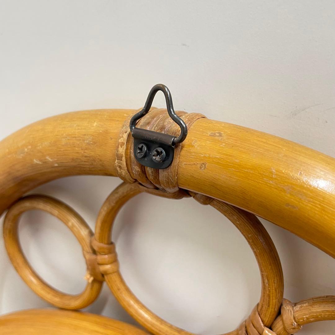 Hoshi 籐 ラタン アーチ型ミラー 鏡 壁掛け 姿見 ビンテージ