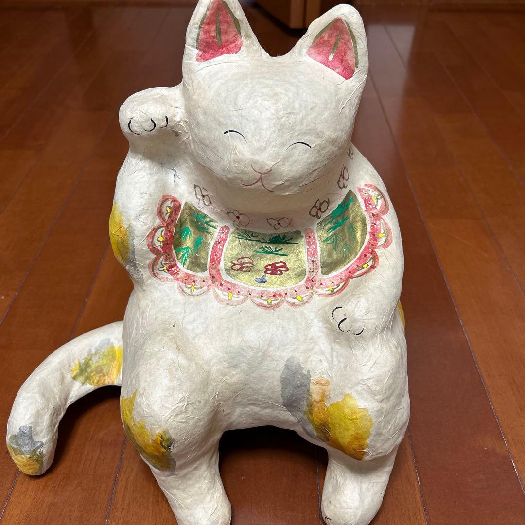 張子　招き猫の置物 約30cm