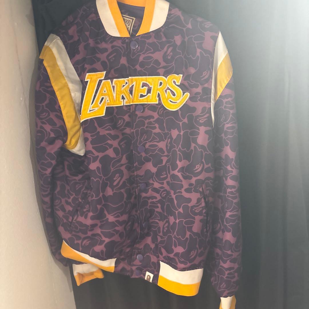 Mitchell & Ness bape Lakers ジャケット