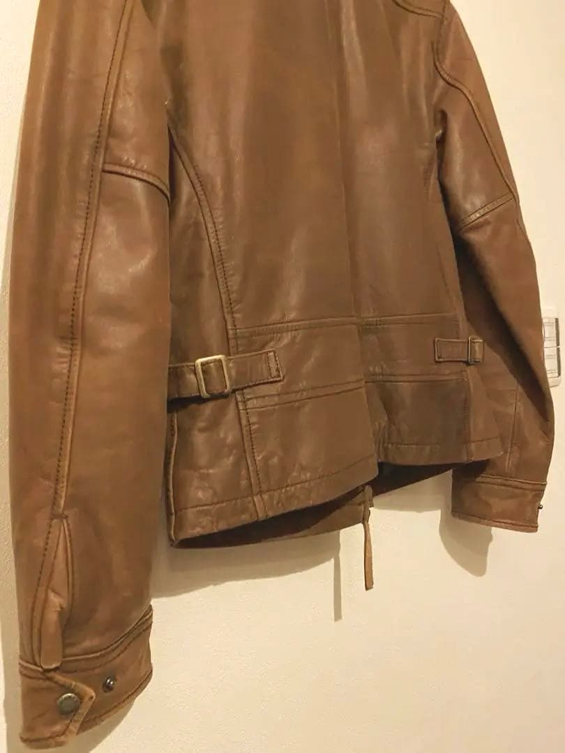 AVIREX 本革 シングルライダースジャケット ブラウンサイズS