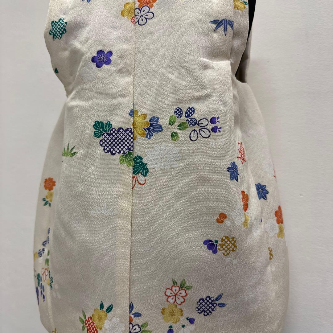 新品 正絹 被布 単品 友禅 手描 薄クリーム地 七五三 被布コート