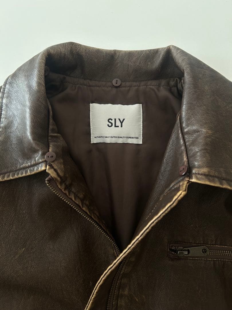 SLY WASHED PUFFER ブルゾン レザー ショート ブルゾン