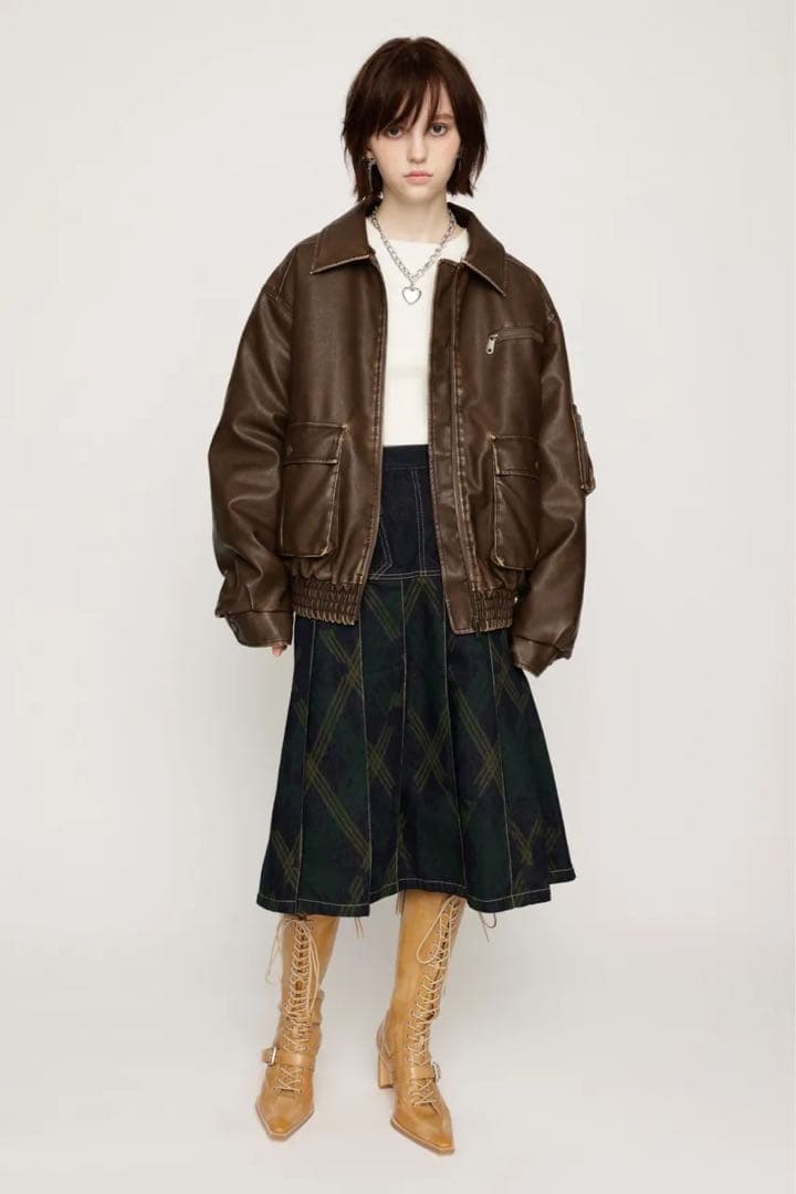 SLY WASHED PUFFER ブルゾン レザー ショート ブルゾン