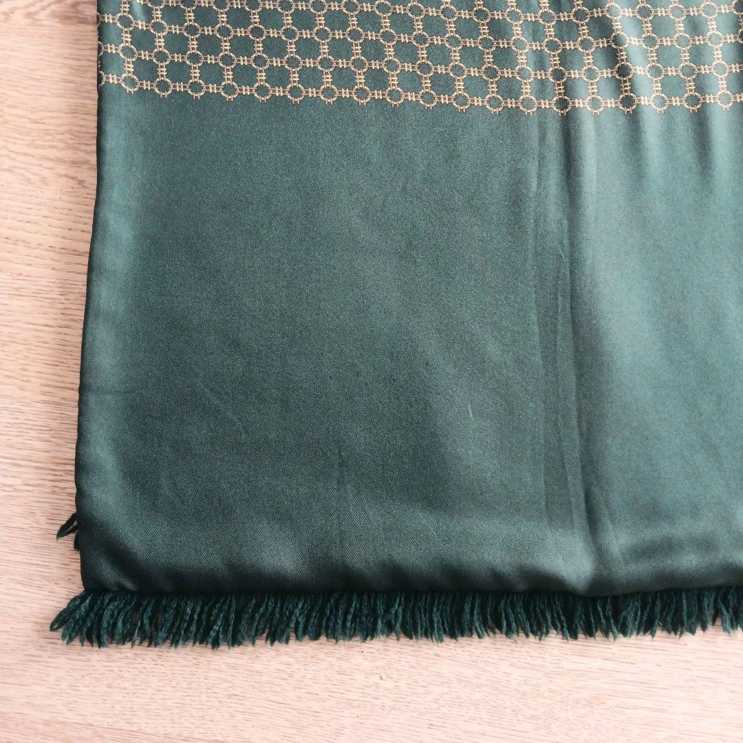 【美品】HERMES リバーシブルマフラー/ストール シルク アンゴラ