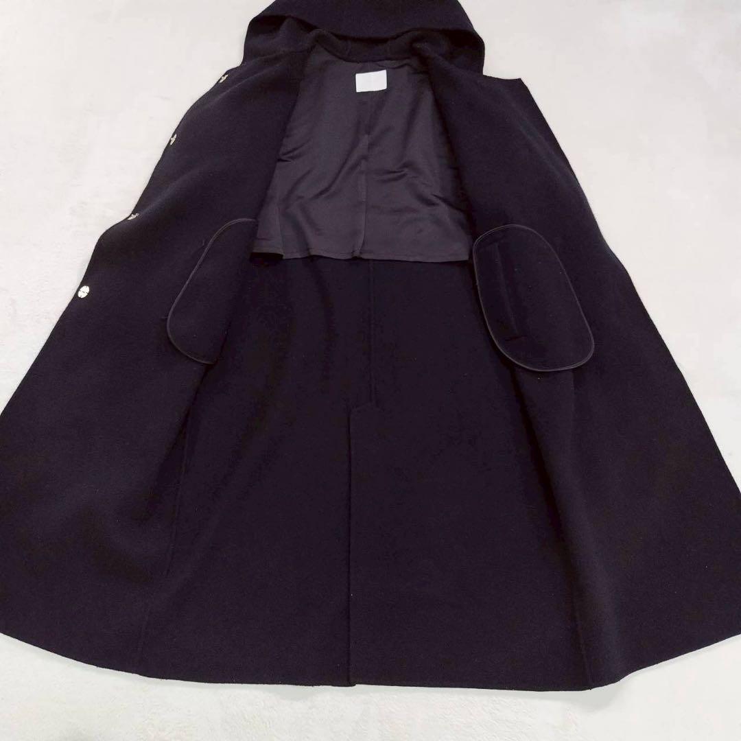 STRATA フーディー リバーロングコート ブラック モード