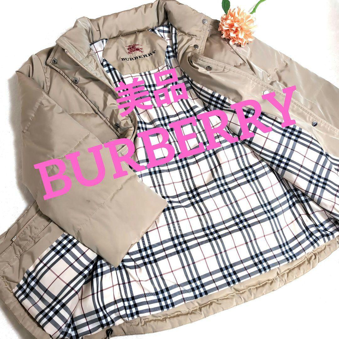 eu12 BURBERRY ベージュ ダウンジャケット　ノバチェック XL相当
