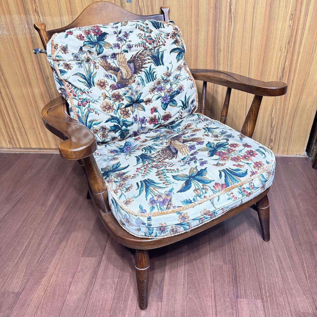 梅の実様限定 飛騨産業 キツツキマーク キジ 花柄 椅子