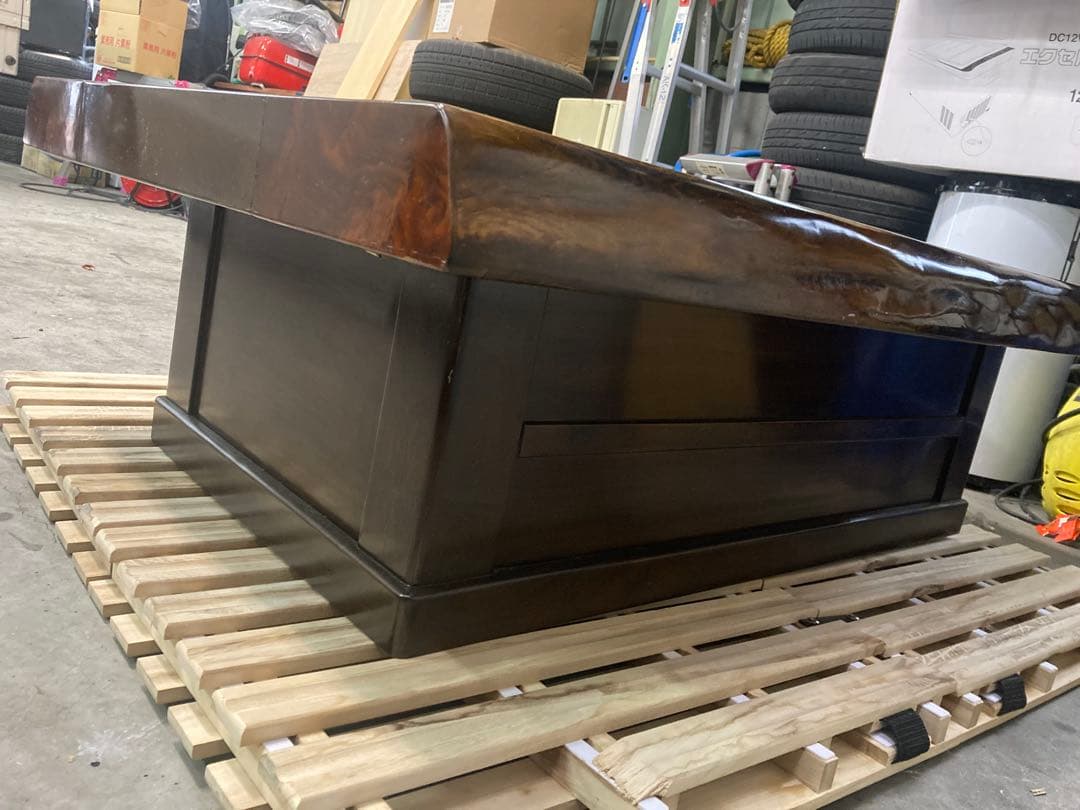 木製火鉢座卓 3引き出し付き