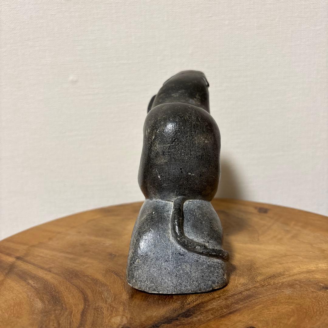 ヴィンテージ 石製 ストーン エスキモー アート インテリア オブジェ 置物