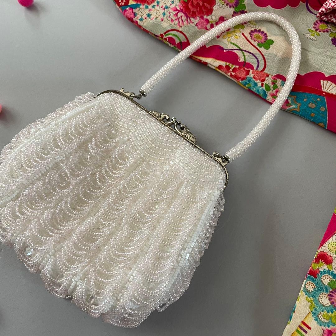 七五三　3歳　アンティークお着物セット　ハンドメイド　正絹総絞りの被布コーデ