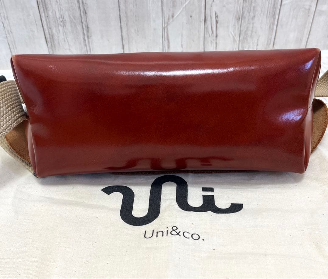 Uni&co. 牛革　メッセンジャーバッグ　キャメル　ショルダーバッグ