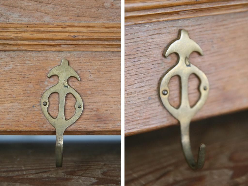 フランスアンティーク木製ウォールフック/シェルフ/壁掛けラック(86-162)