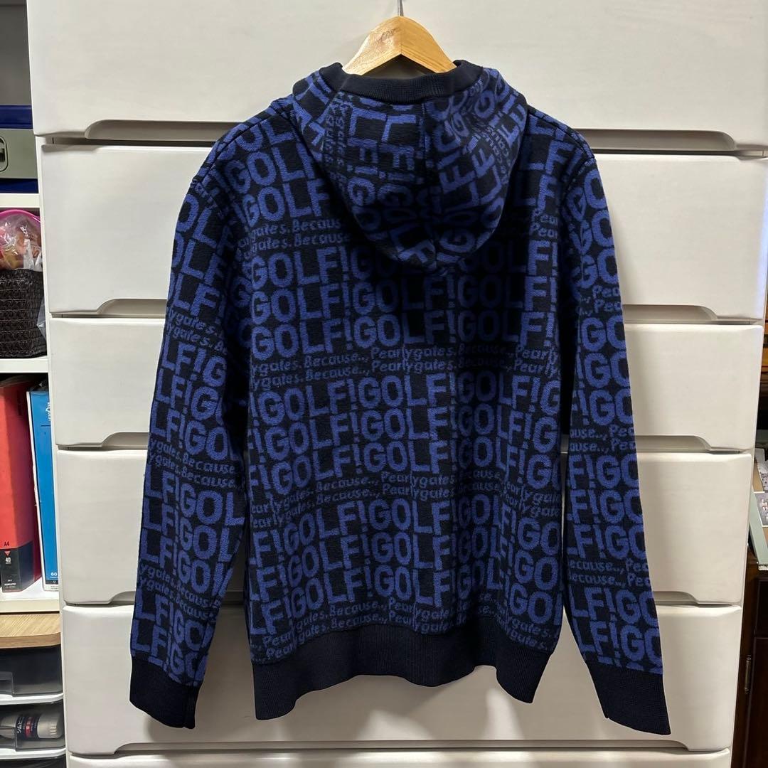 パーリーゲイツ　GOLF柄カシミヤ入りジャガードパーカサイズ5
