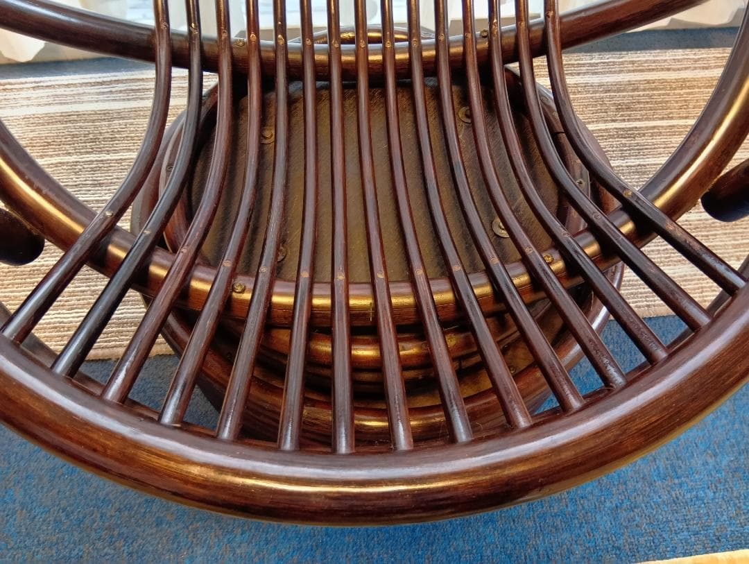 かんぺいです！ラタンチェア 360度 回転式 ロッキングチェア