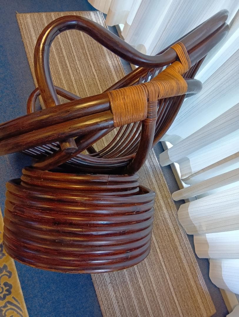 かんぺいです！ラタンチェア 360度 回転式 ロッキングチェア