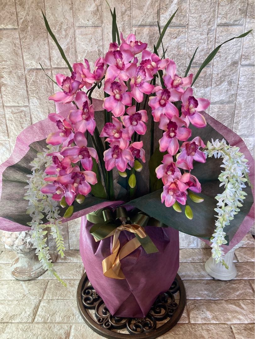 光触媒　人工観葉植物　ウォールグリーン　フェイクグリーン　シンピジューム6765