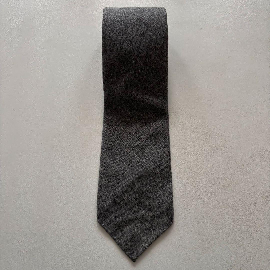 HERMES-PARIS / エルメス ネクタイ カシミア100% 無地 グレー