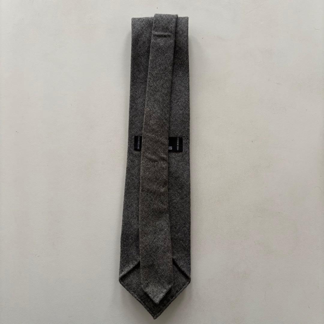 HERMES-PARIS / エルメス ネクタイ カシミア100% 無地 グレー