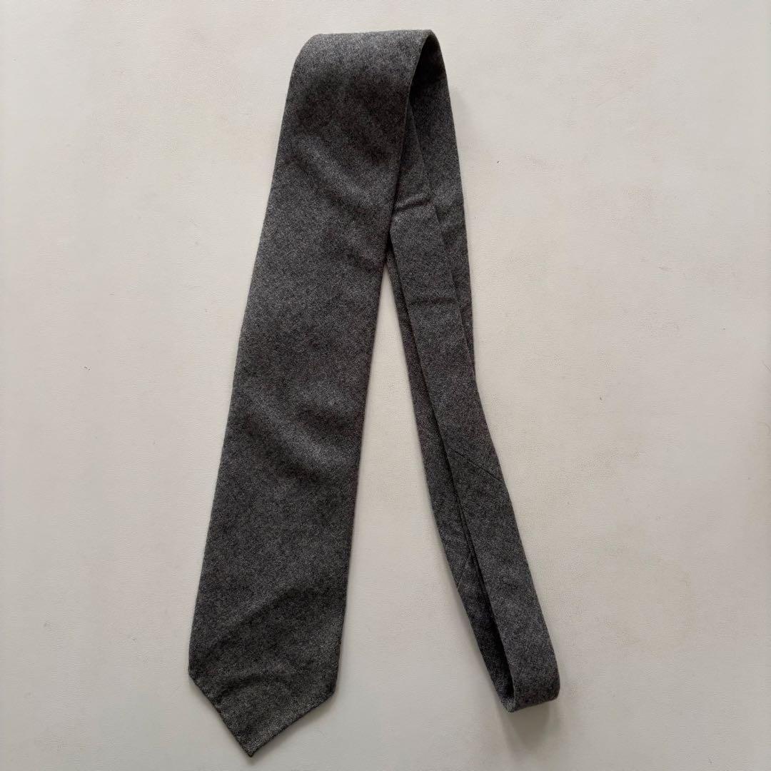 HERMES-PARIS / エルメス ネクタイ カシミア100% 無地 グレー