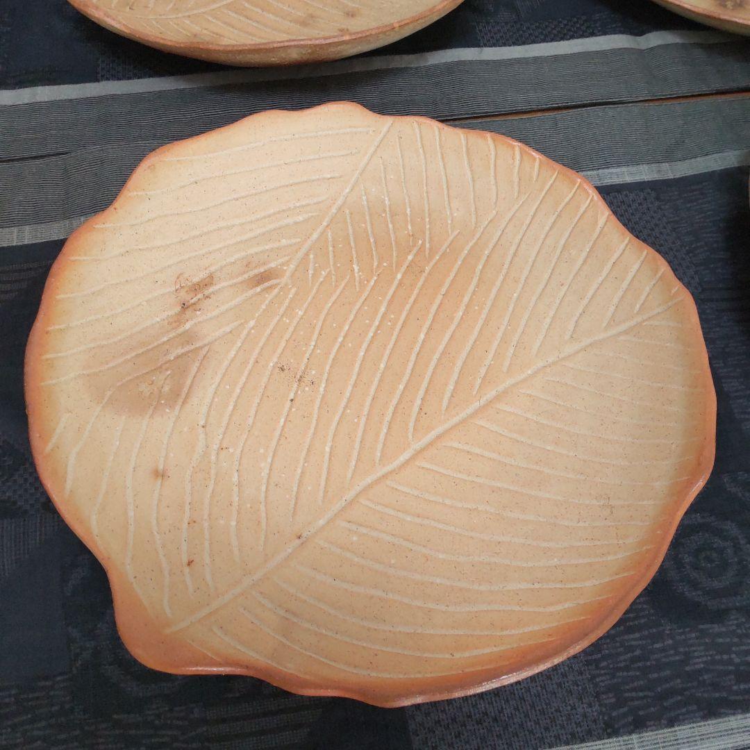 葉 皿 大 6枚 備前焼