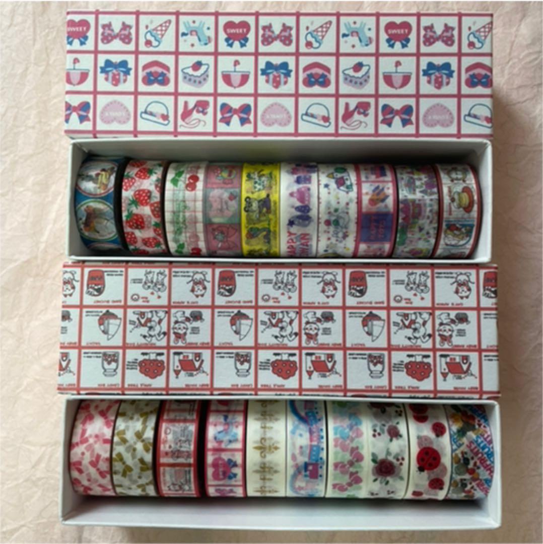【廃盤】シモジマ　ファンシーペーパー柄　包装紙柄　マスキングテープ