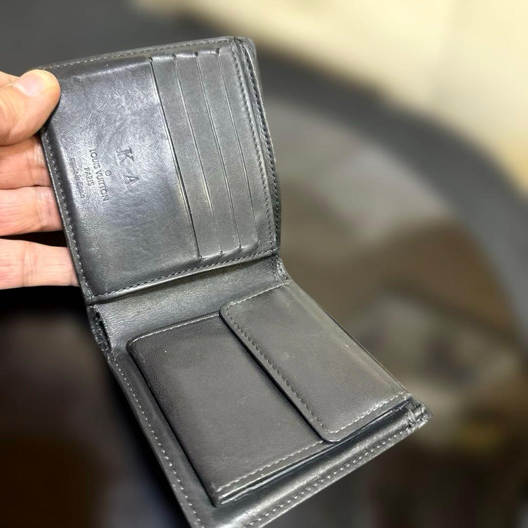 ④☆良品☆ダミエG/コバルト♪マルコ☆2つ折り財布★ポケットあり