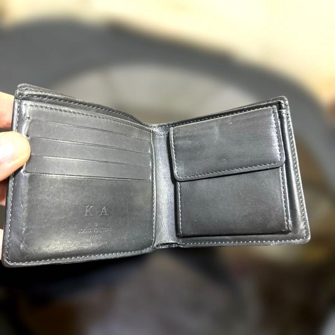 ④☆良品☆ダミエG/コバルト♪マルコ☆2つ折り財布★ポケットあり