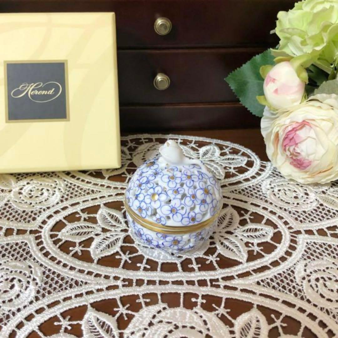 新品未使用 ヘレンド 透かしボンボン 小物入れ ボンボニエール