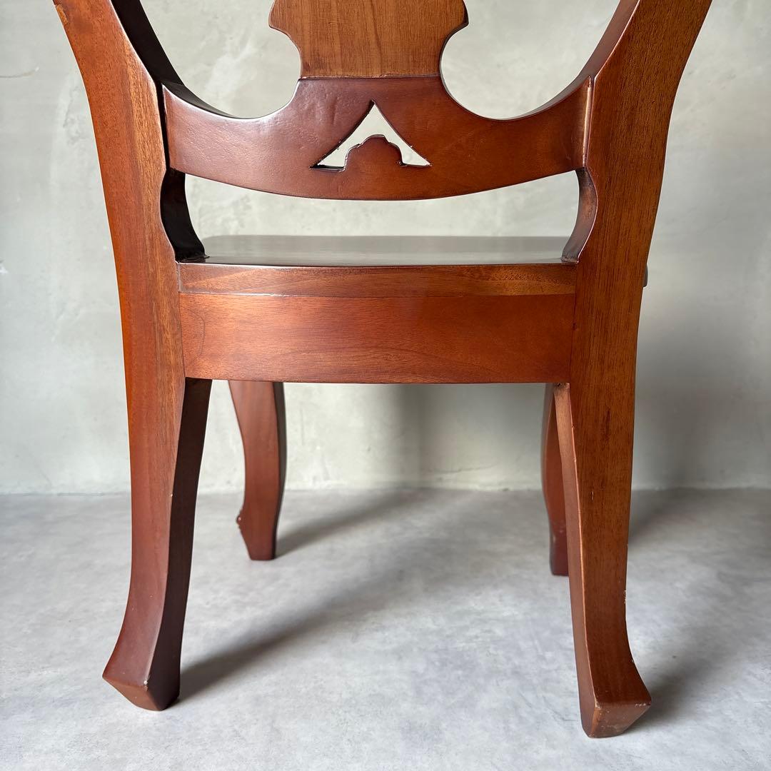 木製 バルーンバックチェア 猫脚 キッズ 子ども アンティーク風 スツール 椅子