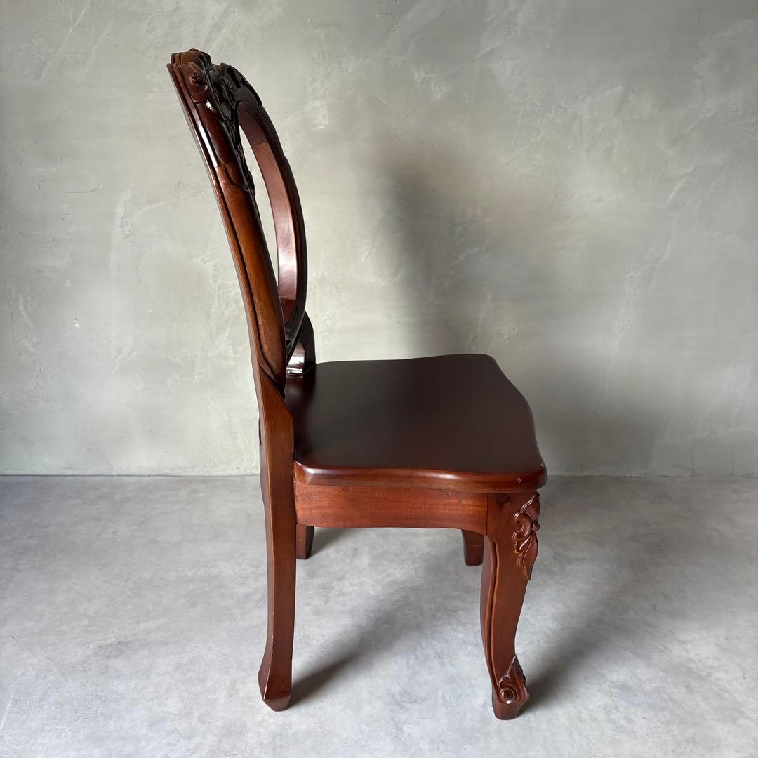 木製 バルーンバックチェア 猫脚 キッズ 子ども アンティーク風 スツール 椅子